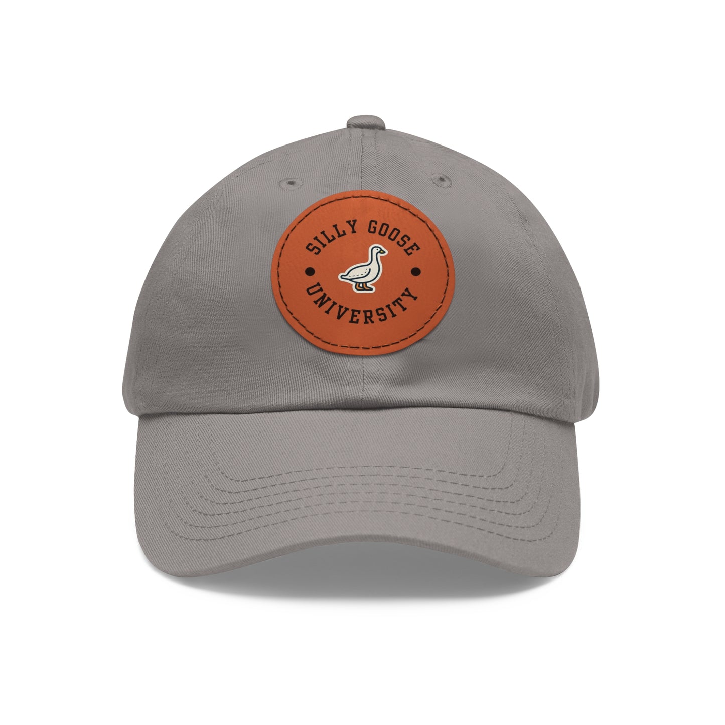 Silly Goose University Dad Hat with Leather Patch (Round)