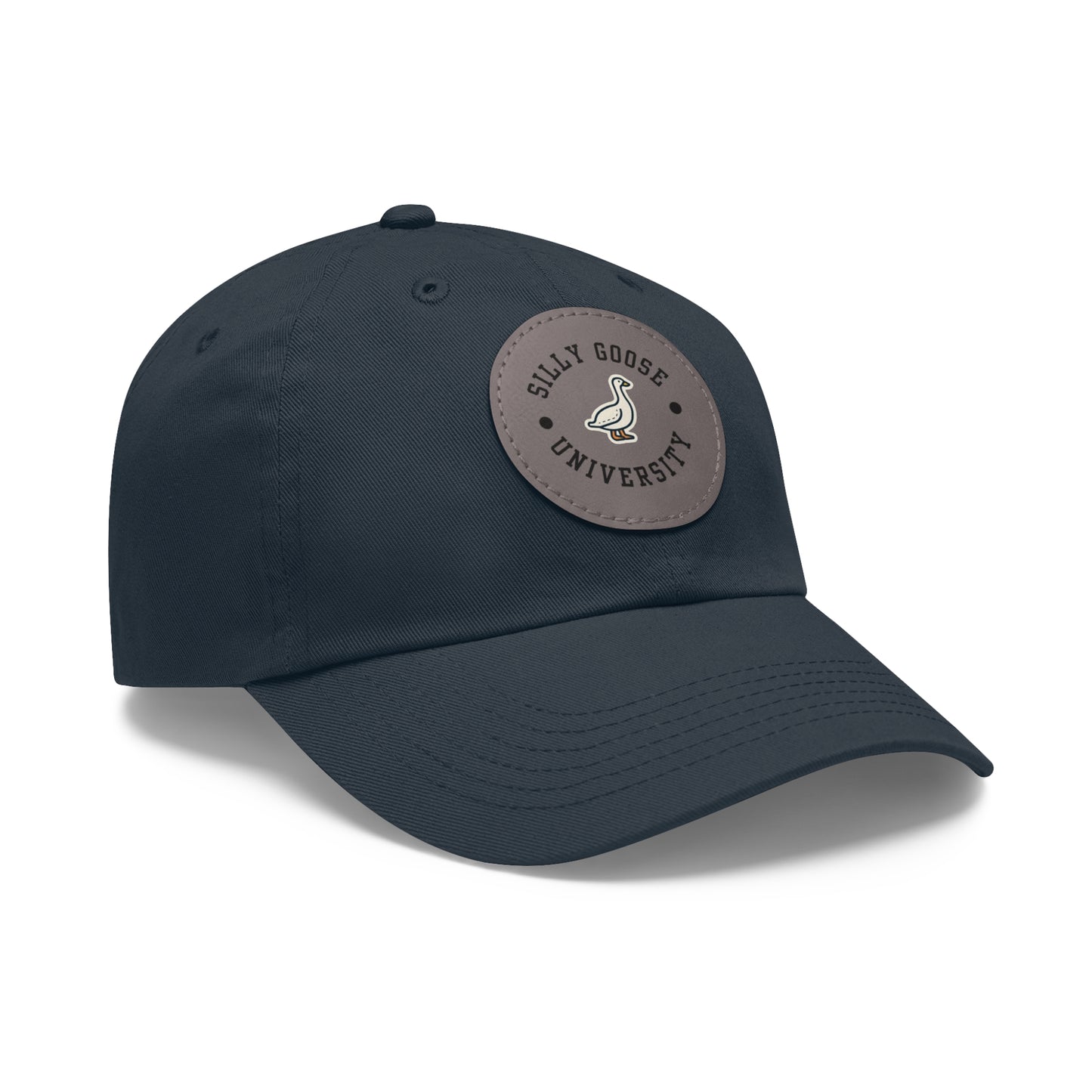 Silly Goose University Dad Hat with Leather Patch (Round)