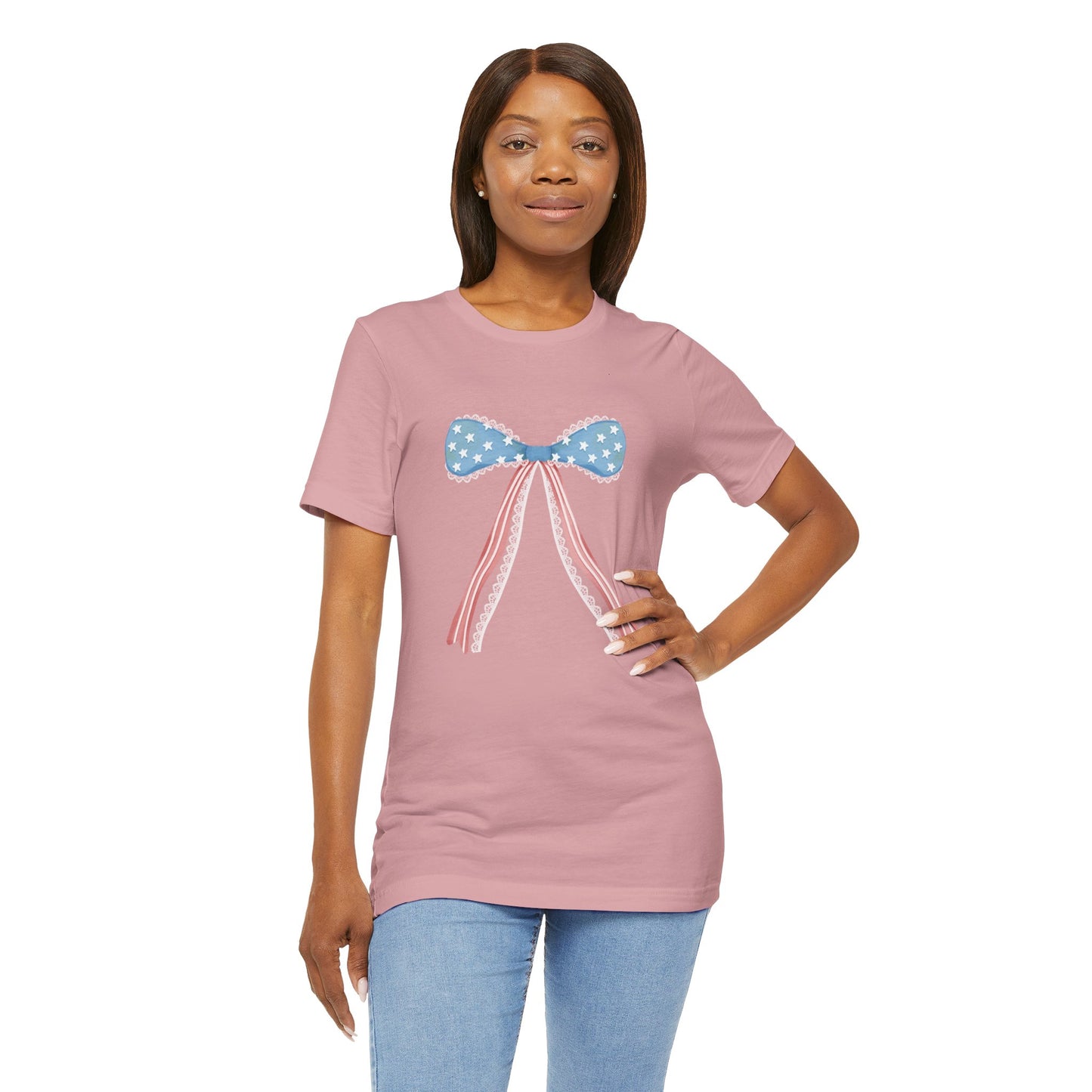 Patriotic Bow Unisex Jersey Short Sleeve Tee