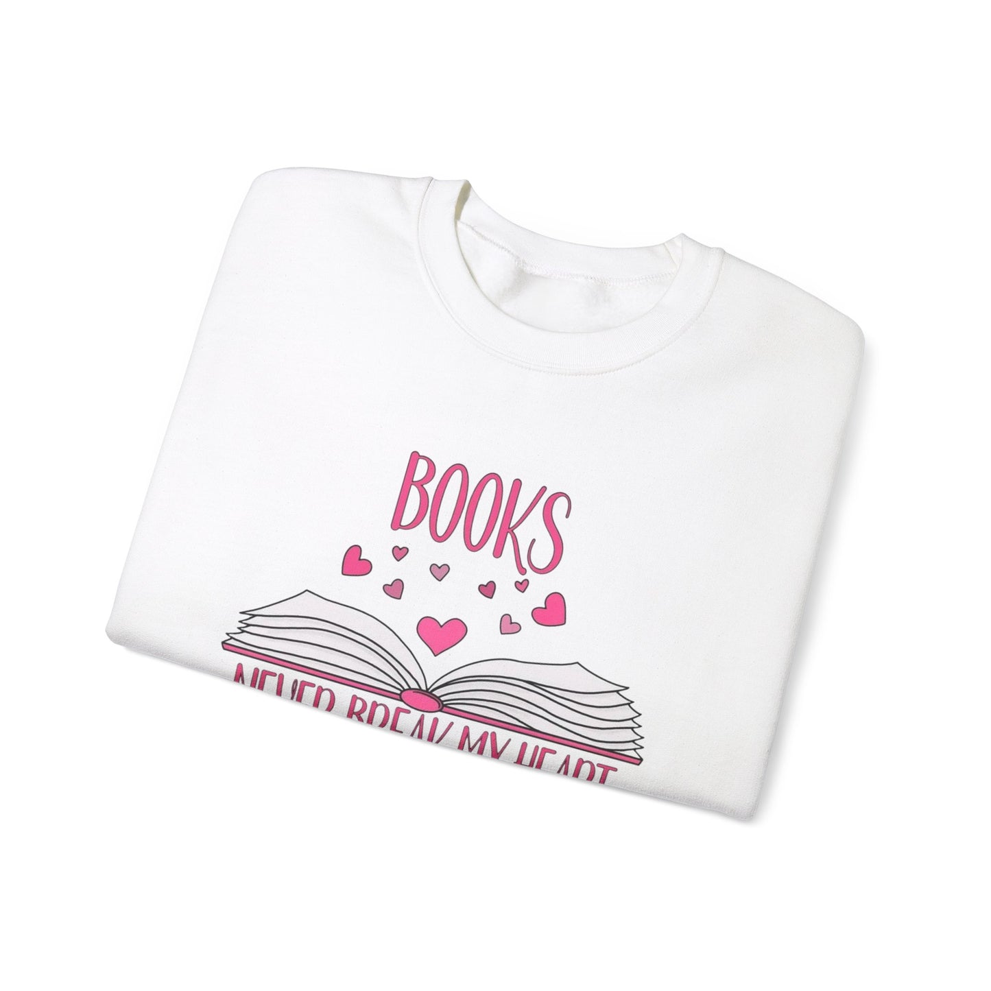 Books Never Break My Heart Unisex Heavy Blend™ Crewneck Sweatshirt