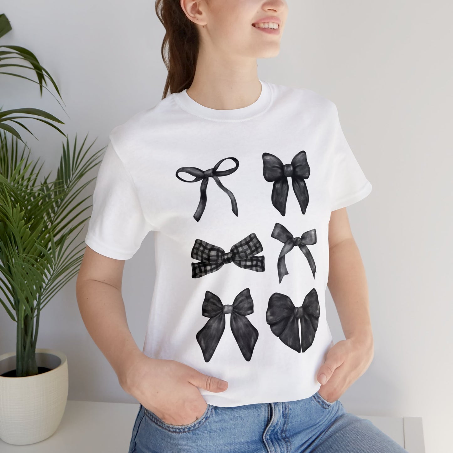 Black Bow Coquette Design Unisex Jersey Short Sleeve Tee