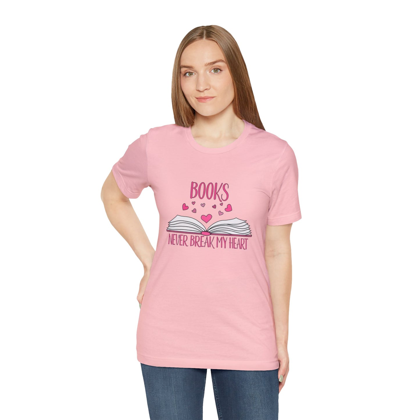 Books Never Break My Heart Unisex Jersey Short Sleeve Tee