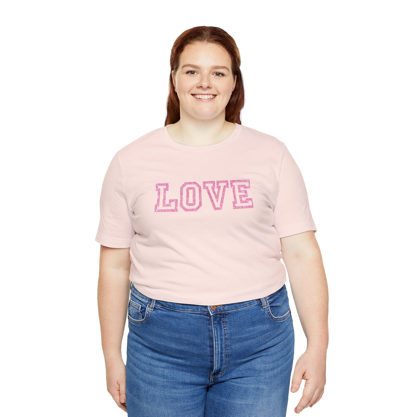 Pink Glitter Love Unisex Jersey Short Sleeve Tee