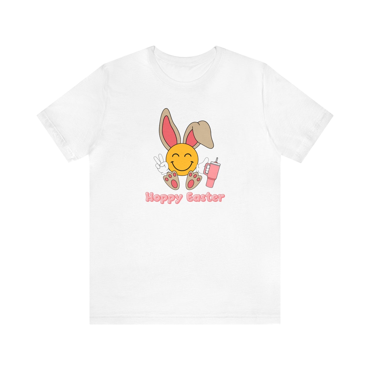 Hoppy Easter Smiley Cup Unisex Jersey Short Sleeve Tee