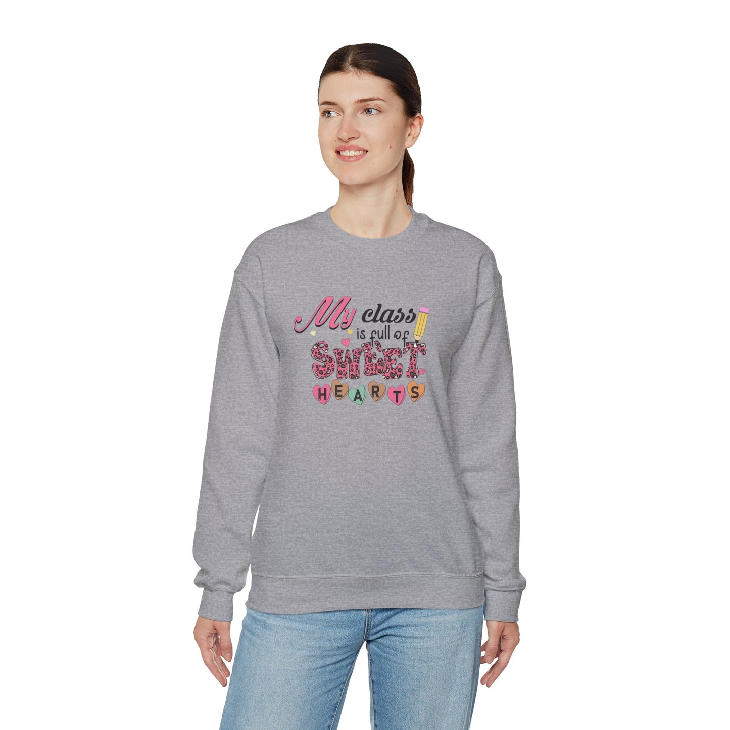 My Class Is Full of Sweet Hearts Unisex Heavy Blend™ Crewneck Sweatshirt