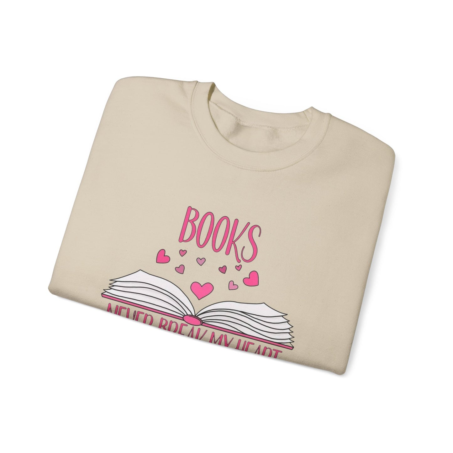 Books Never Break My Heart Unisex Heavy Blend™ Crewneck Sweatshirt