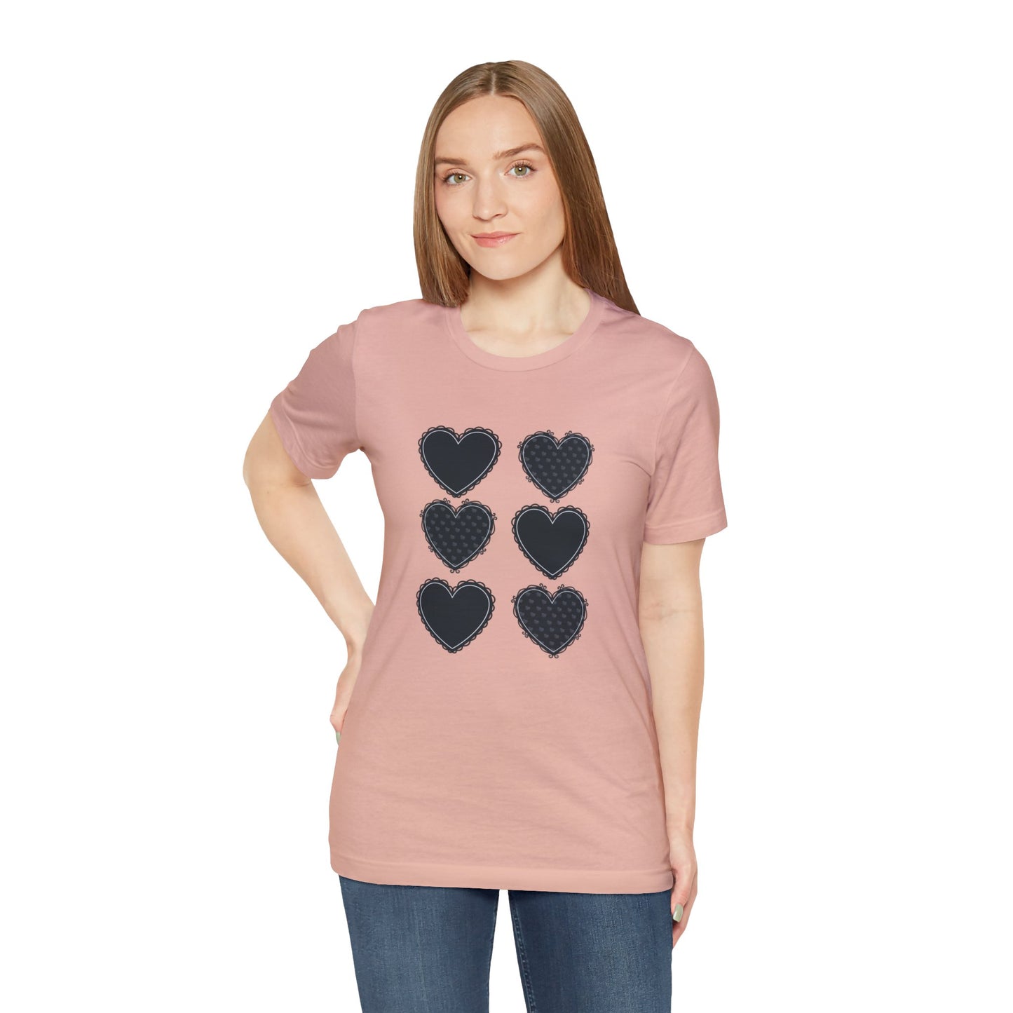 Black Hearts Unisex Jersey Short Sleeve Tee