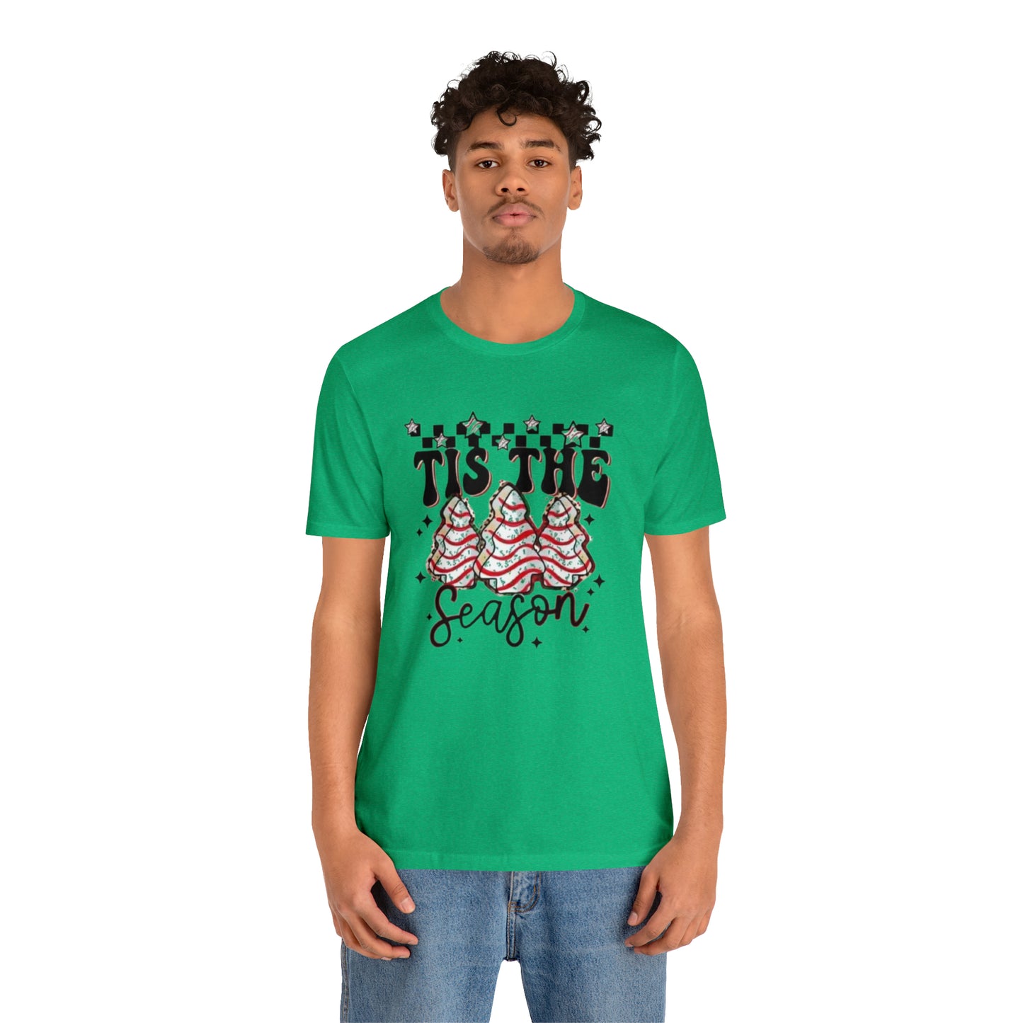 Tis the Season Christmas Tree Cake Unisex Jersey Short Sleeve Tee