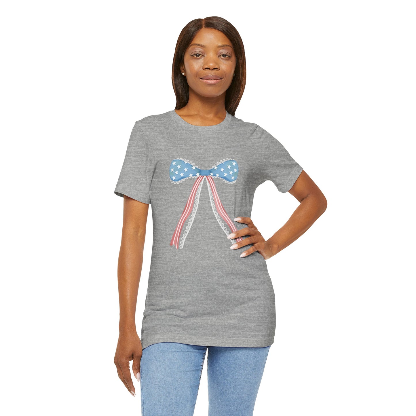 Patriotic Bow Unisex Jersey Short Sleeve Tee