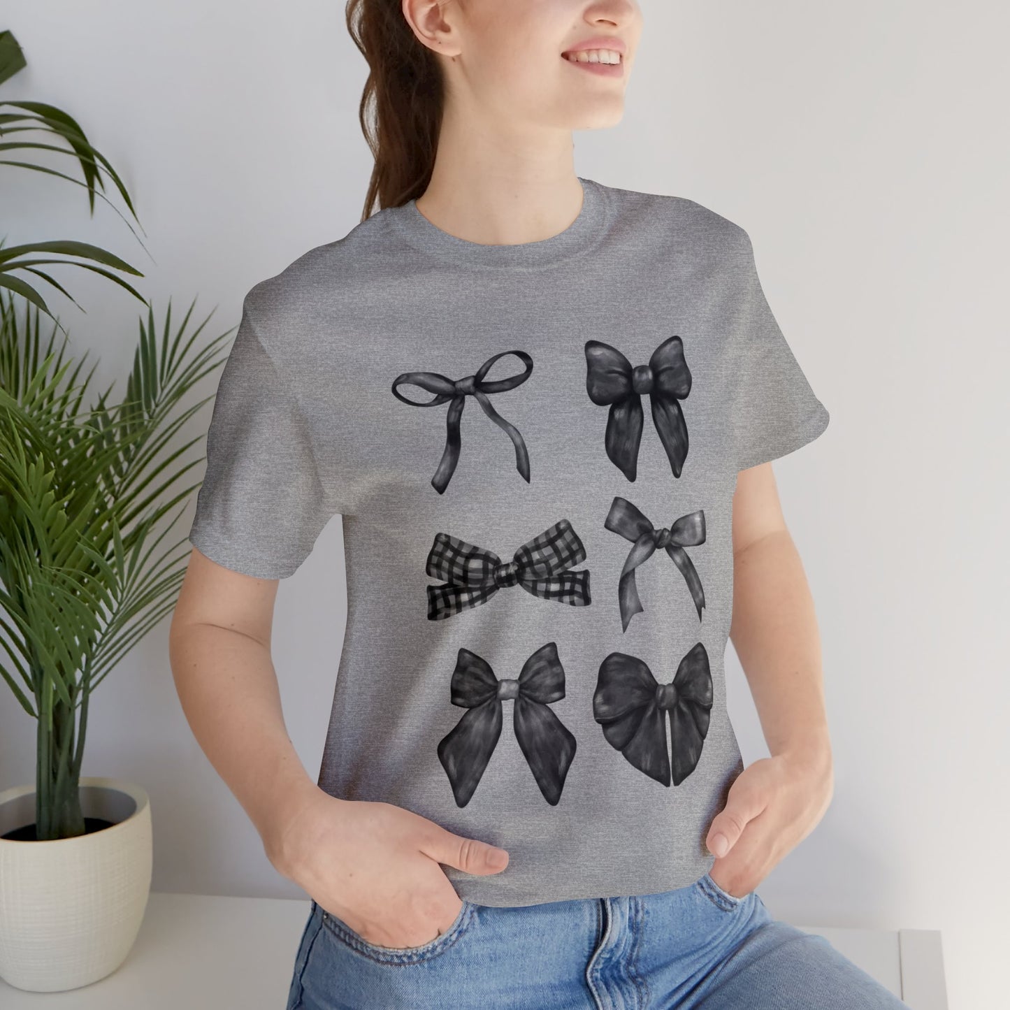 Black Bow Coquette Design Unisex Jersey Short Sleeve Tee