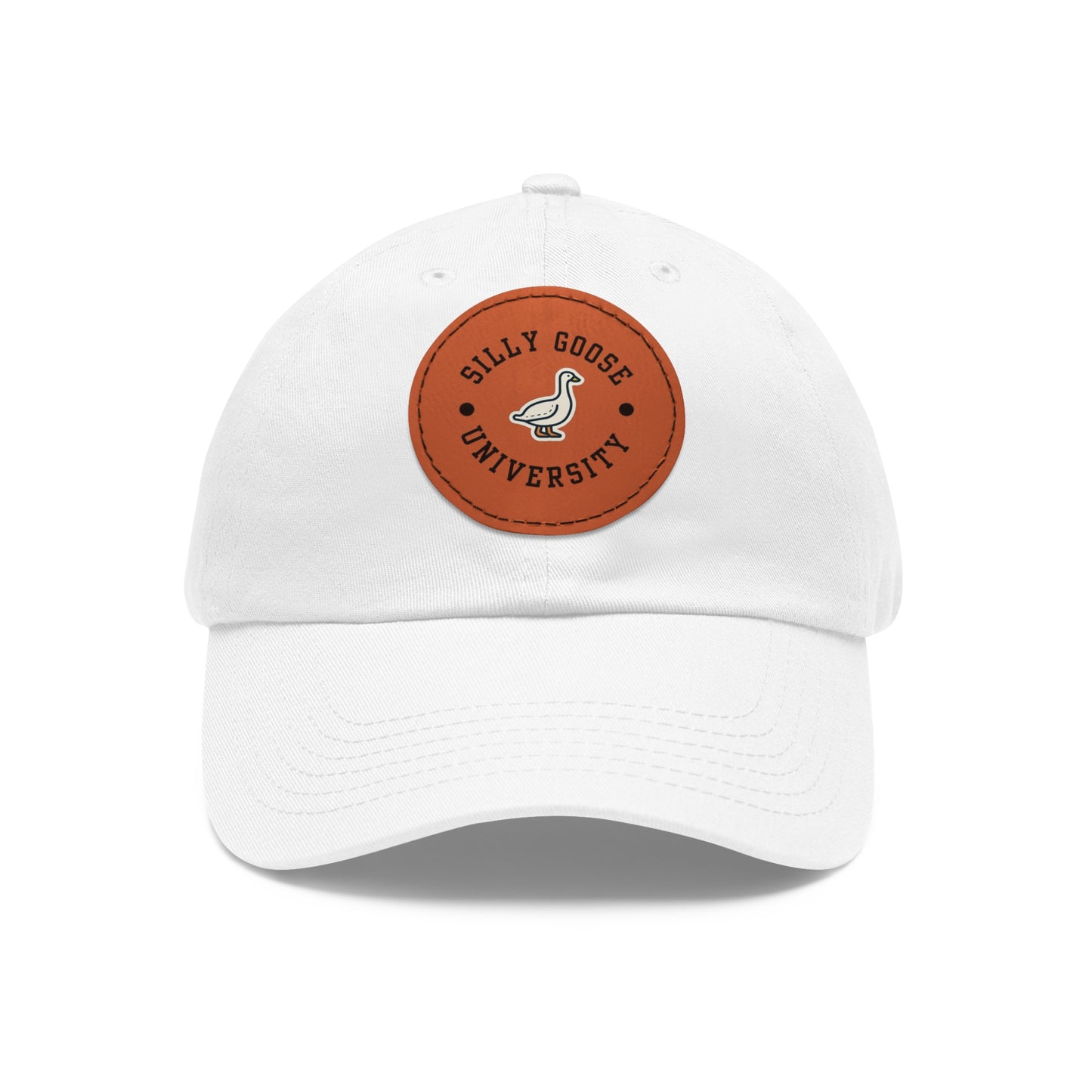 Silly Goose University Dad Hat with Leather Patch (Round)