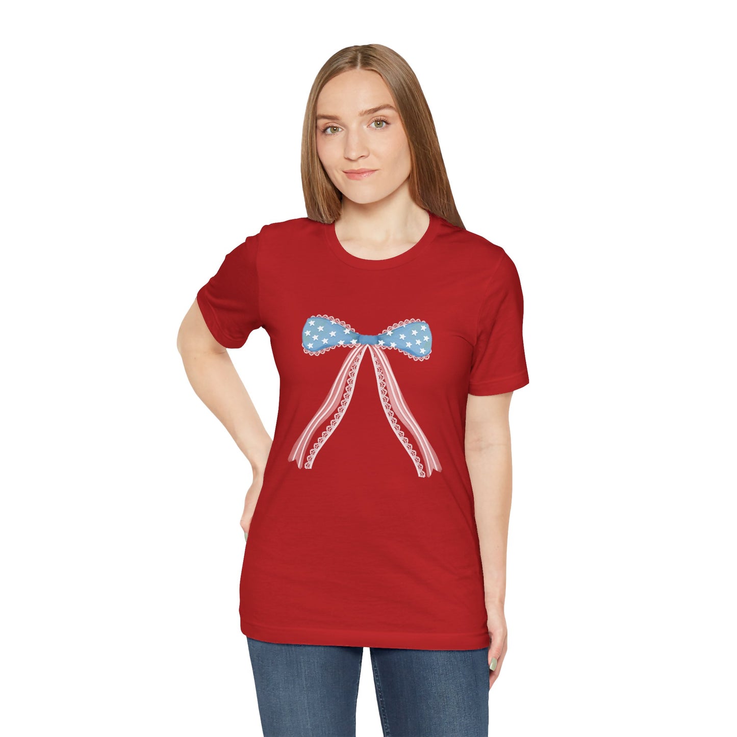 Patriotic Bow Unisex Jersey Short Sleeve Tee