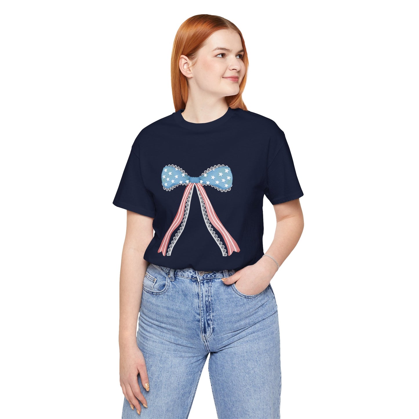 Patriotic Bow Unisex Jersey Short Sleeve Tee