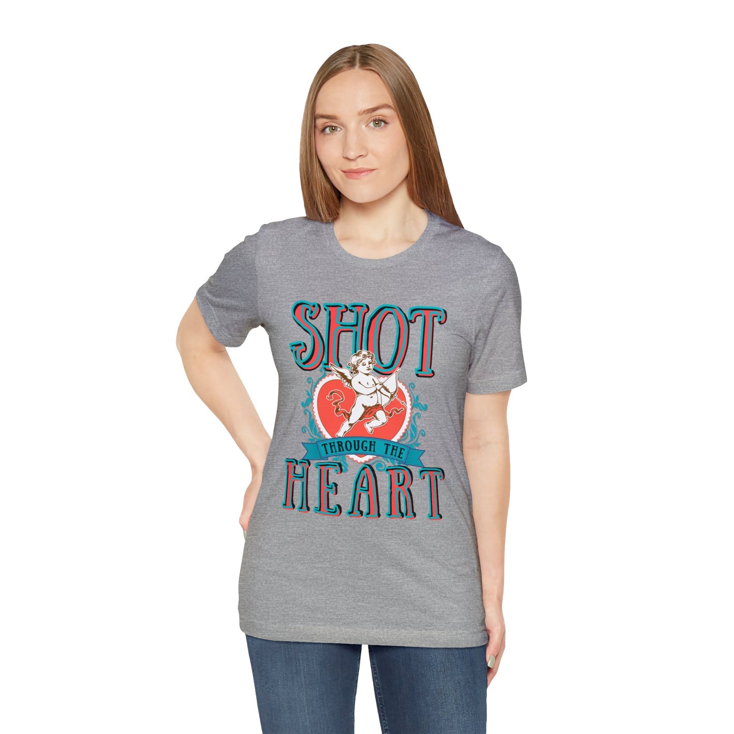 Shot Through The Heart Unisex Jersey Short Sleeve Tee