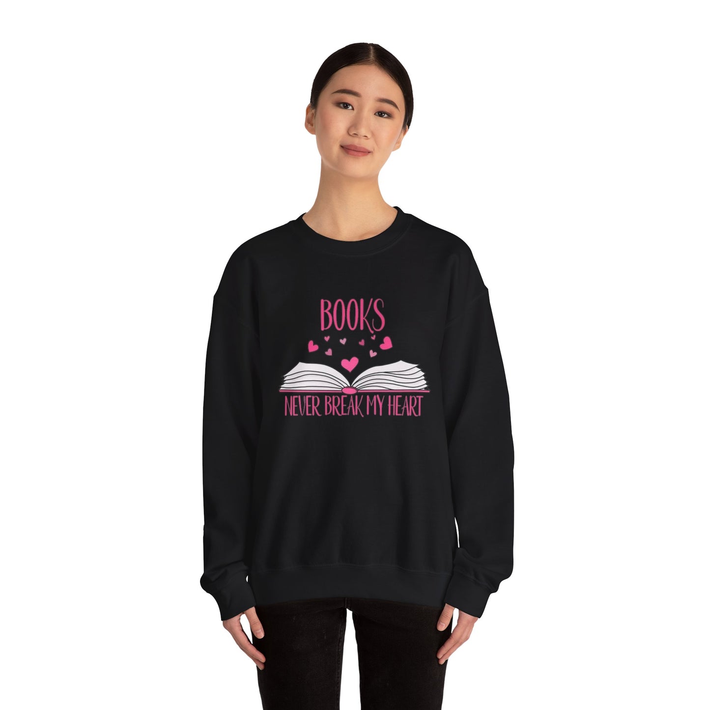 Books Never Break My Heart Unisex Heavy Blend™ Crewneck Sweatshirt