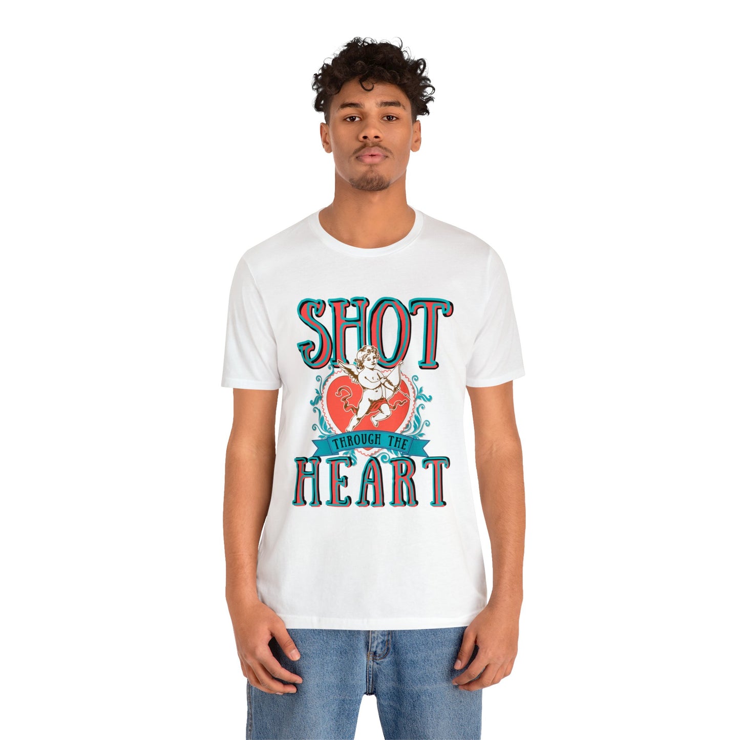 Shot Through The Heart Unisex Jersey Short Sleeve Tee