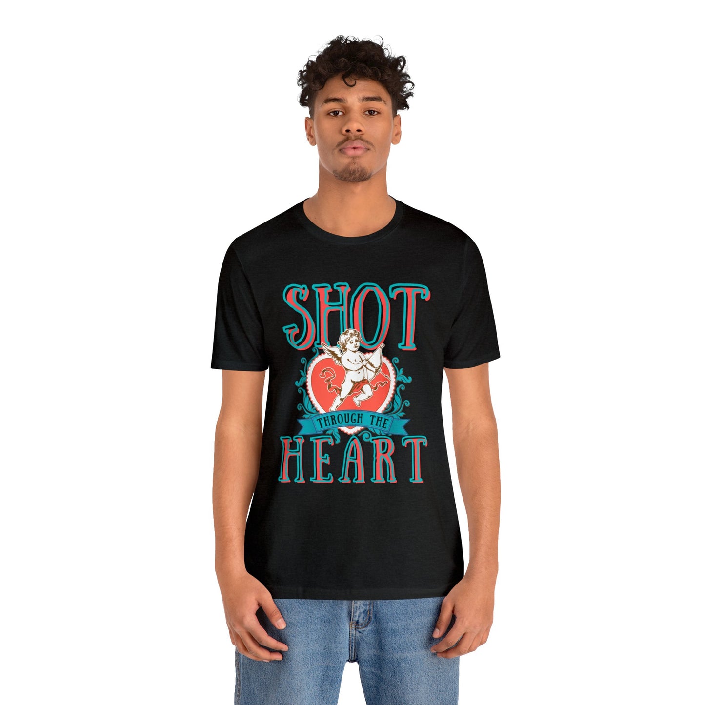 Shot Through The Heart Unisex Jersey Short Sleeve Tee