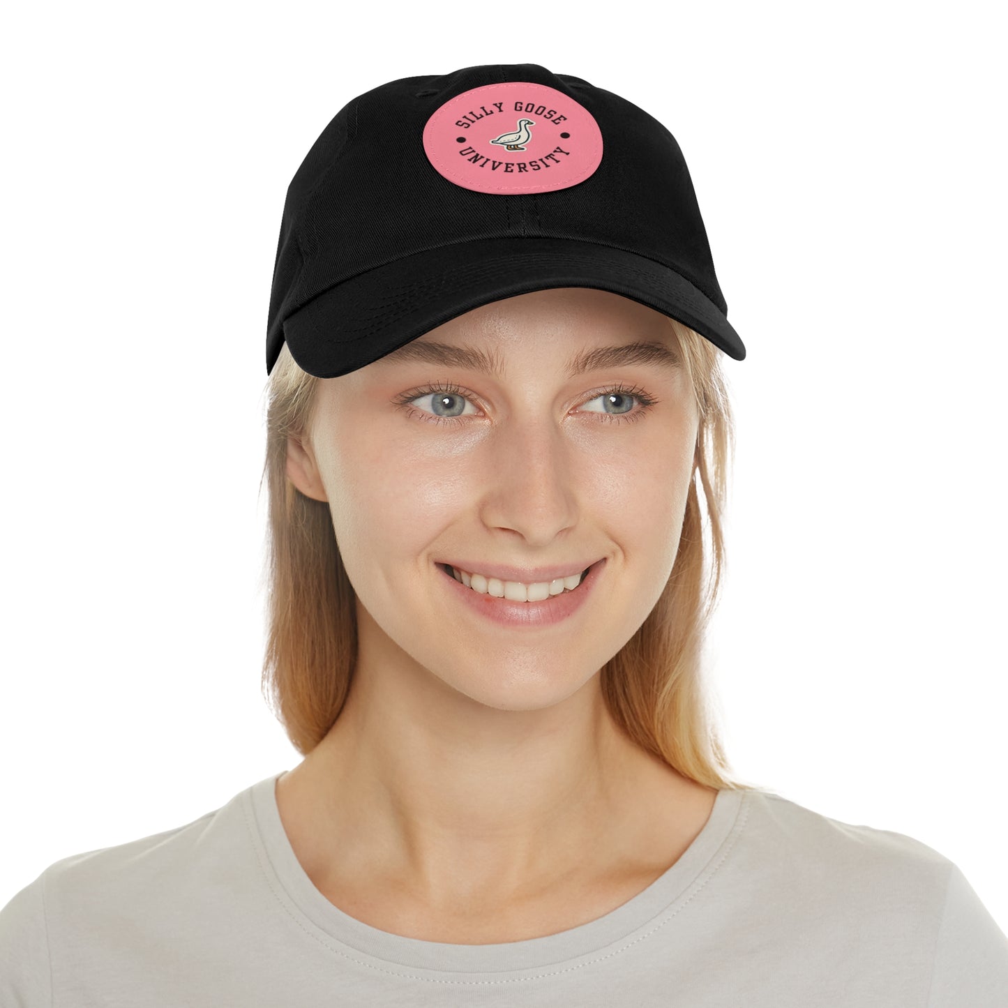 Silly Goose University Dad Hat with Leather Patch (Round)