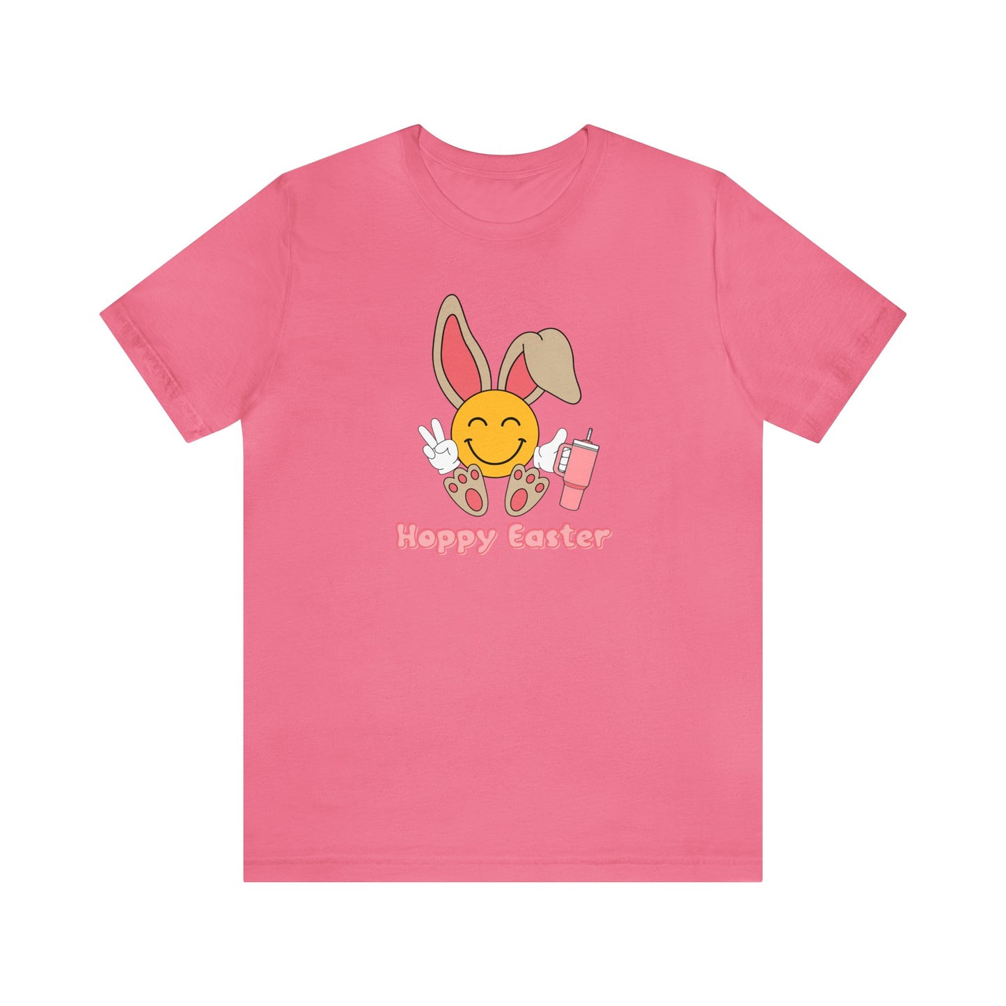 Hoppy Easter Smiley Cup Unisex Jersey Short Sleeve Tee