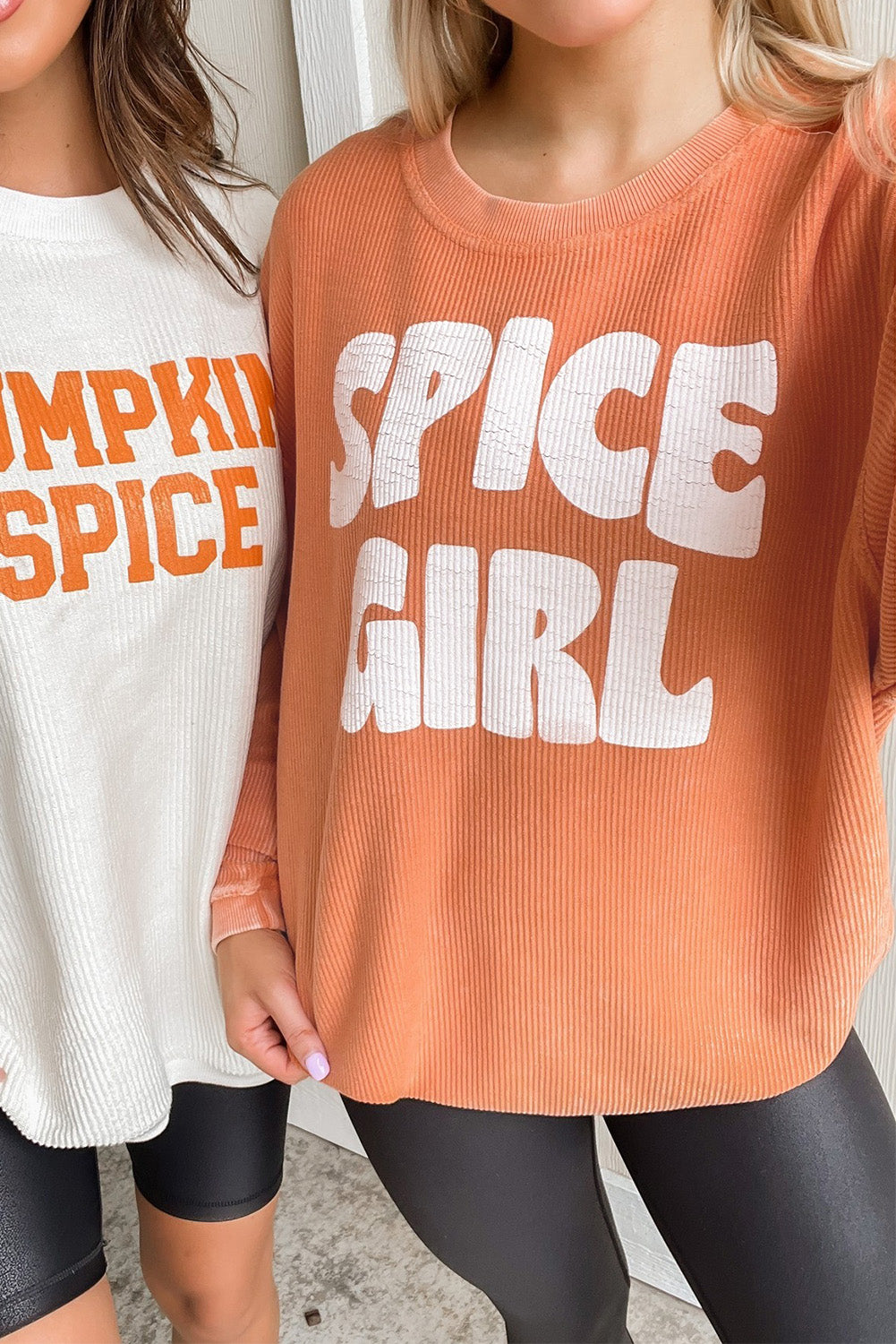 Orange Corded SPICE GIRL Graphic Sweatshirt