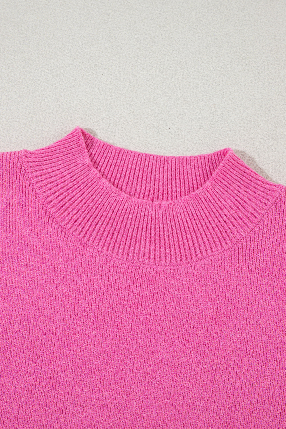 Ribbed Knit Contrast Sleeve Sweater Top