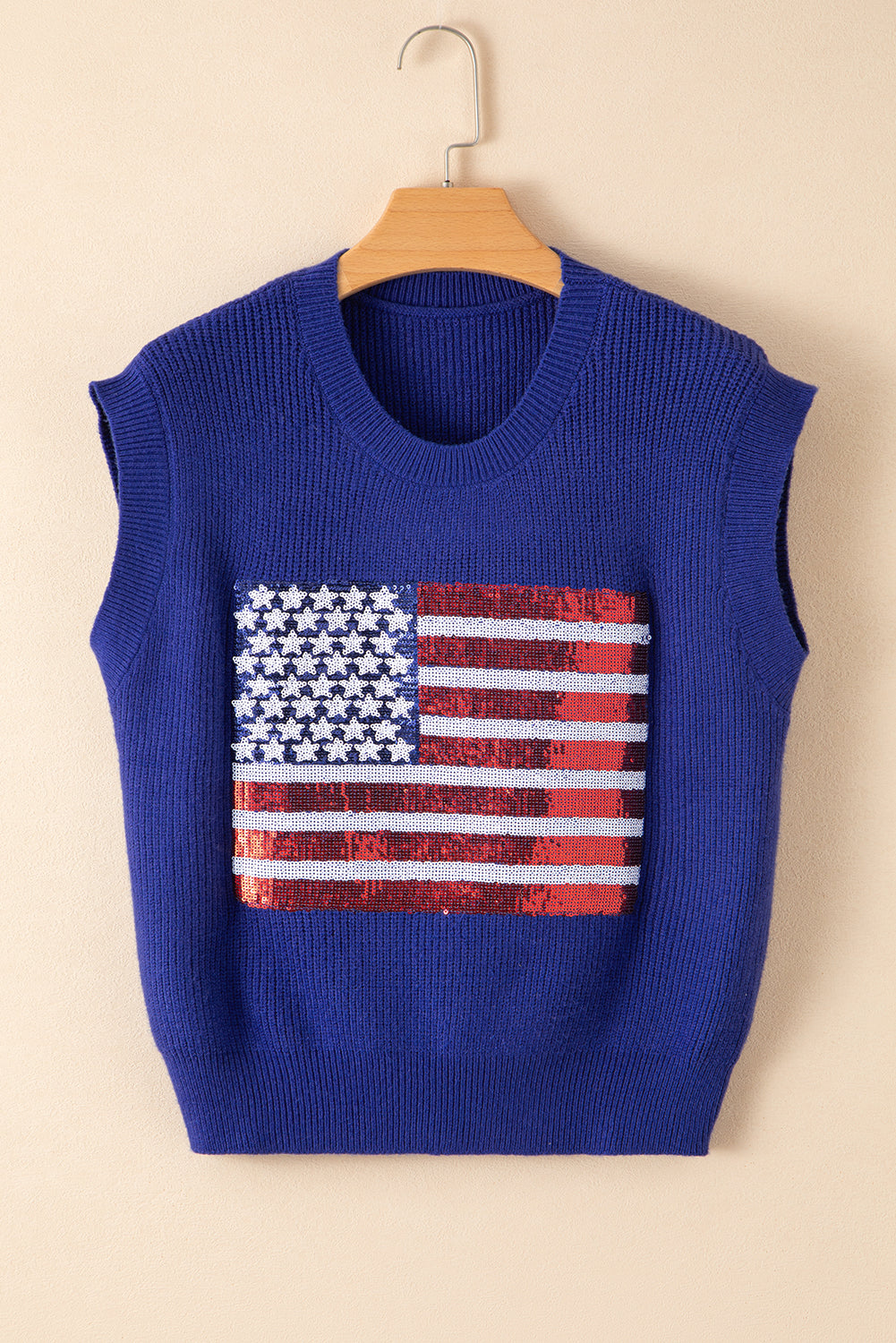 Sparkling American Flag Knitted Vest