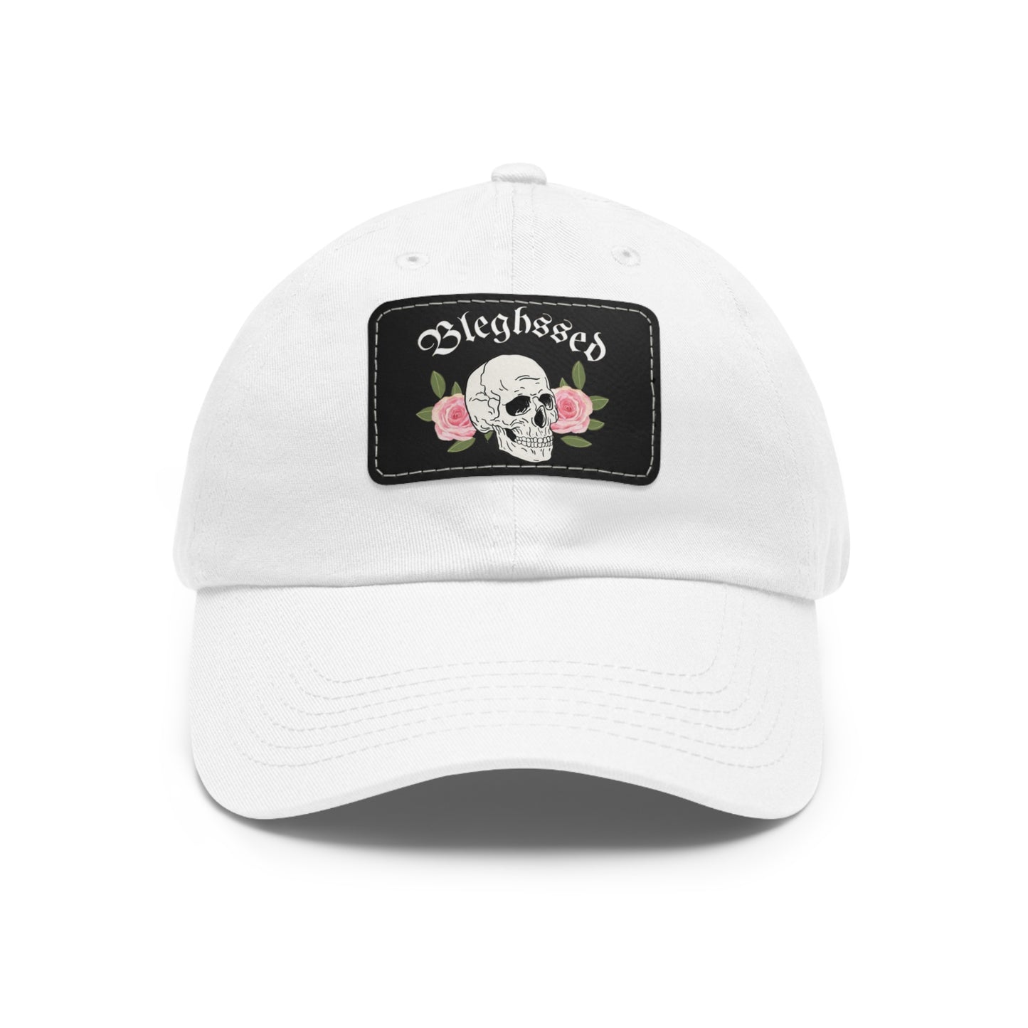 Bleghssed Dad Hat with Leather Patch (Rectangle)