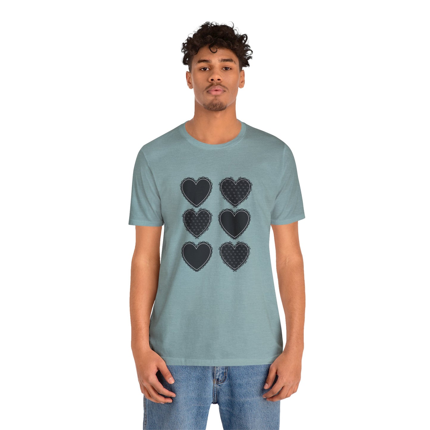 Black Hearts Unisex Jersey Short Sleeve Tee