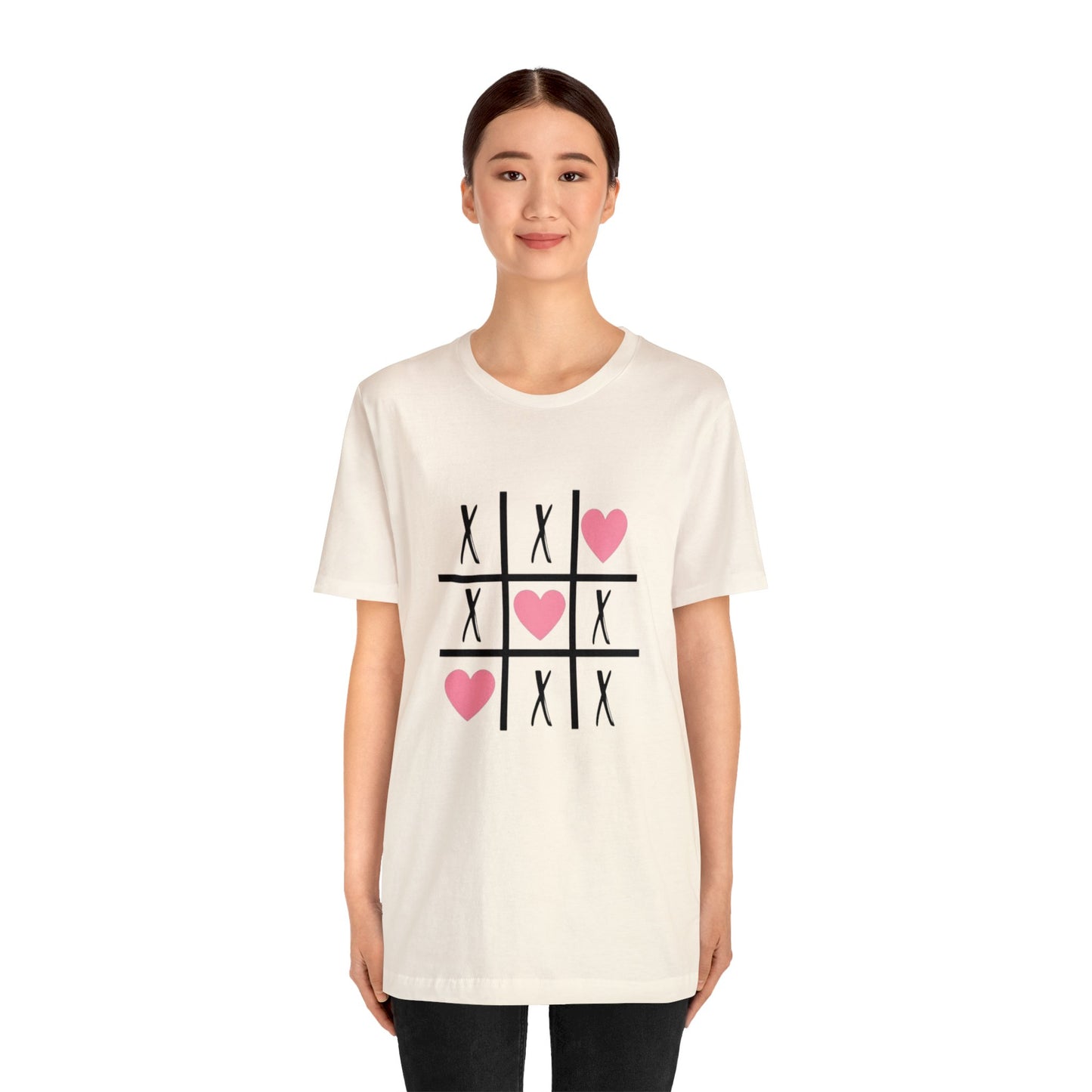 Tic Tac Toe Heart Unisex Jersey Short Sleeve Tee