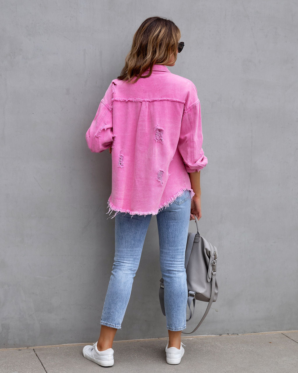 Grungy Ripped Jacket Casual Top