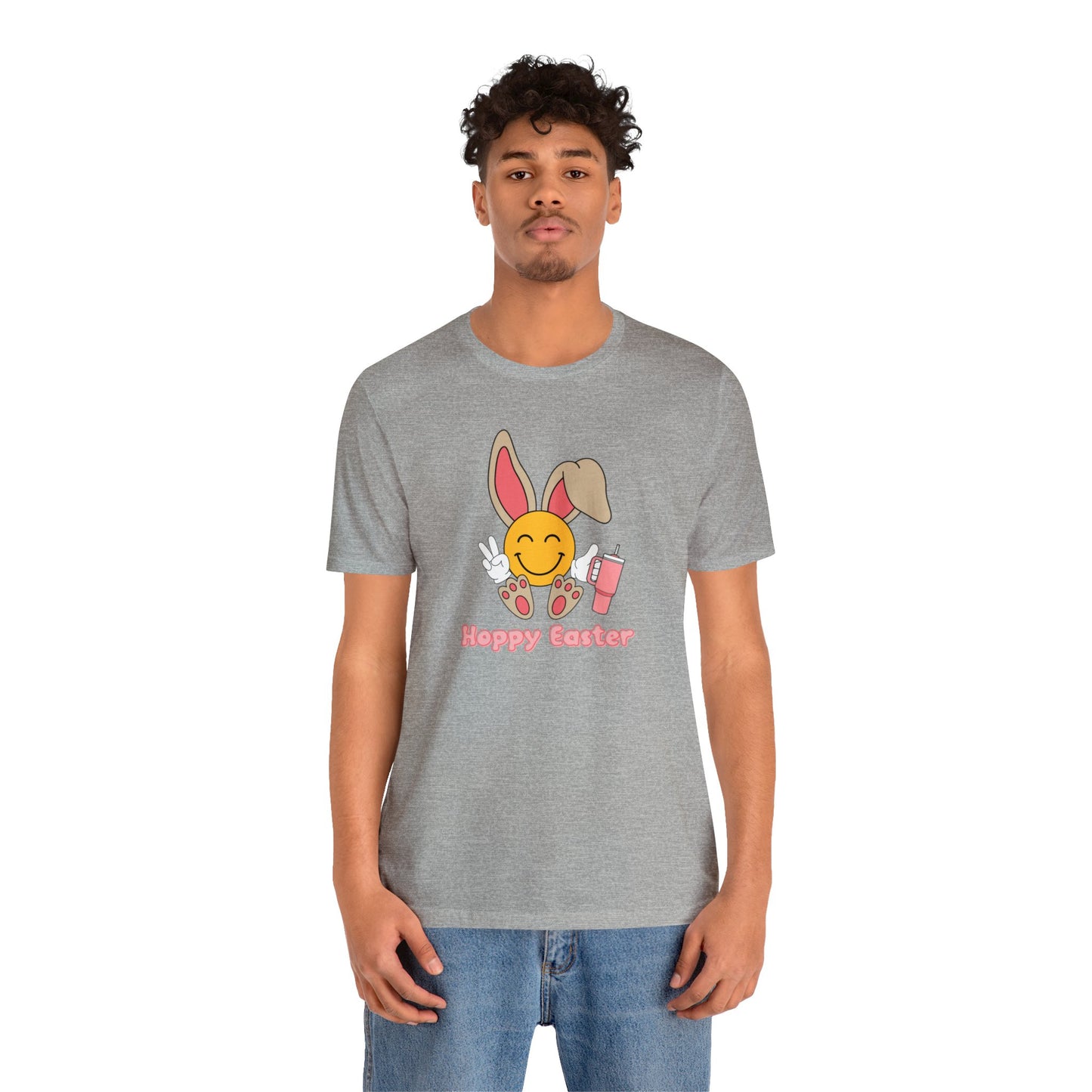 Hoppy Easter Smiley Cup Unisex Jersey Short Sleeve Tee