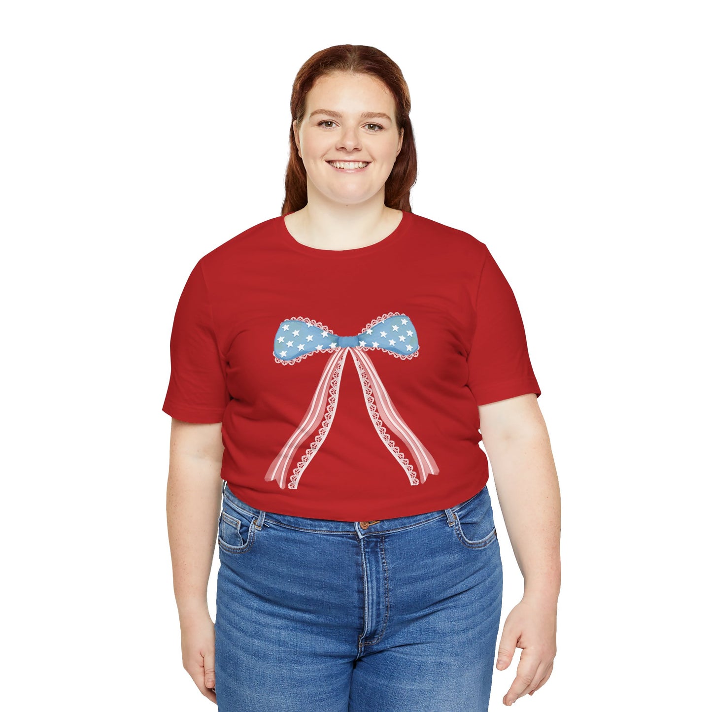 Patriotic Bow Unisex Jersey Short Sleeve Tee