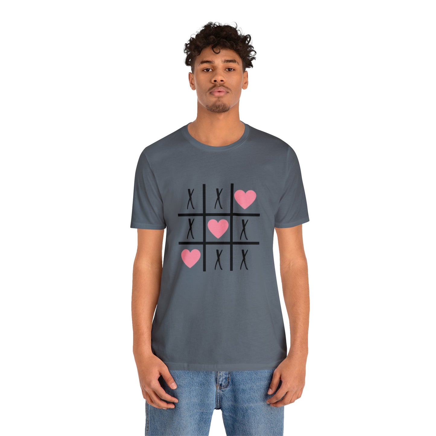 Tic Tac Toe Heart Unisex Jersey Short Sleeve Tee