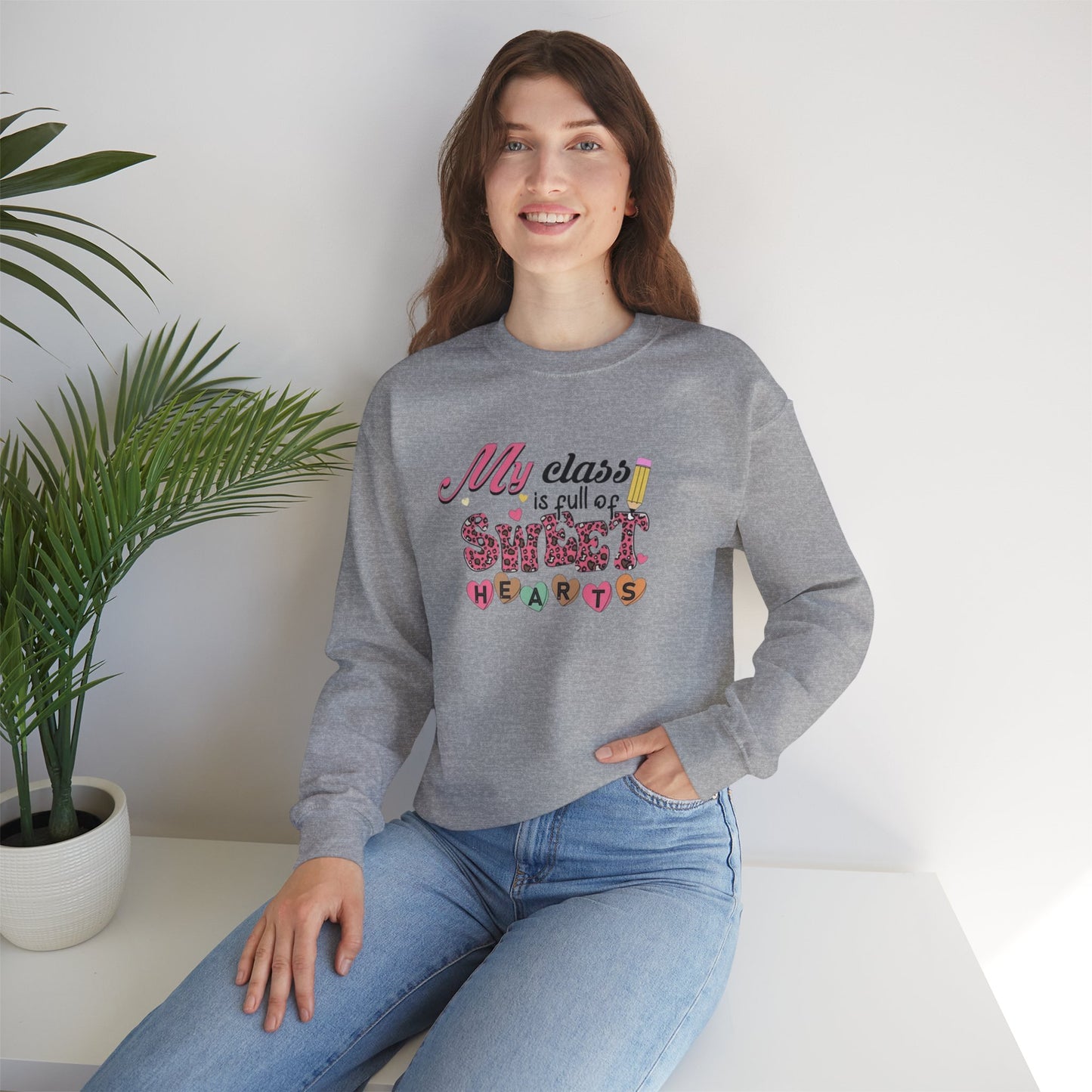 My Class Is Full of Sweet Hearts Unisex Heavy Blend™ Crewneck Sweatshirt