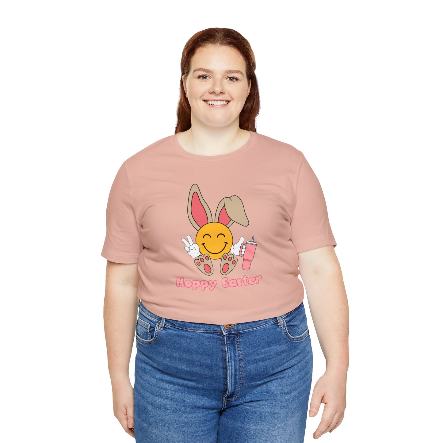 Hoppy Easter Smiley Cup Unisex Jersey Short Sleeve Tee