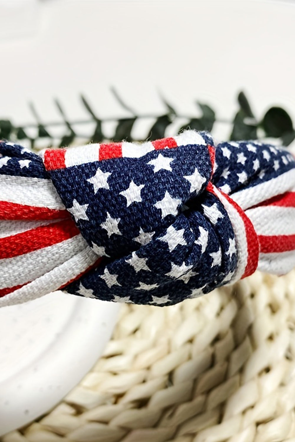 Navy Blue Flag Day Knotted Headband