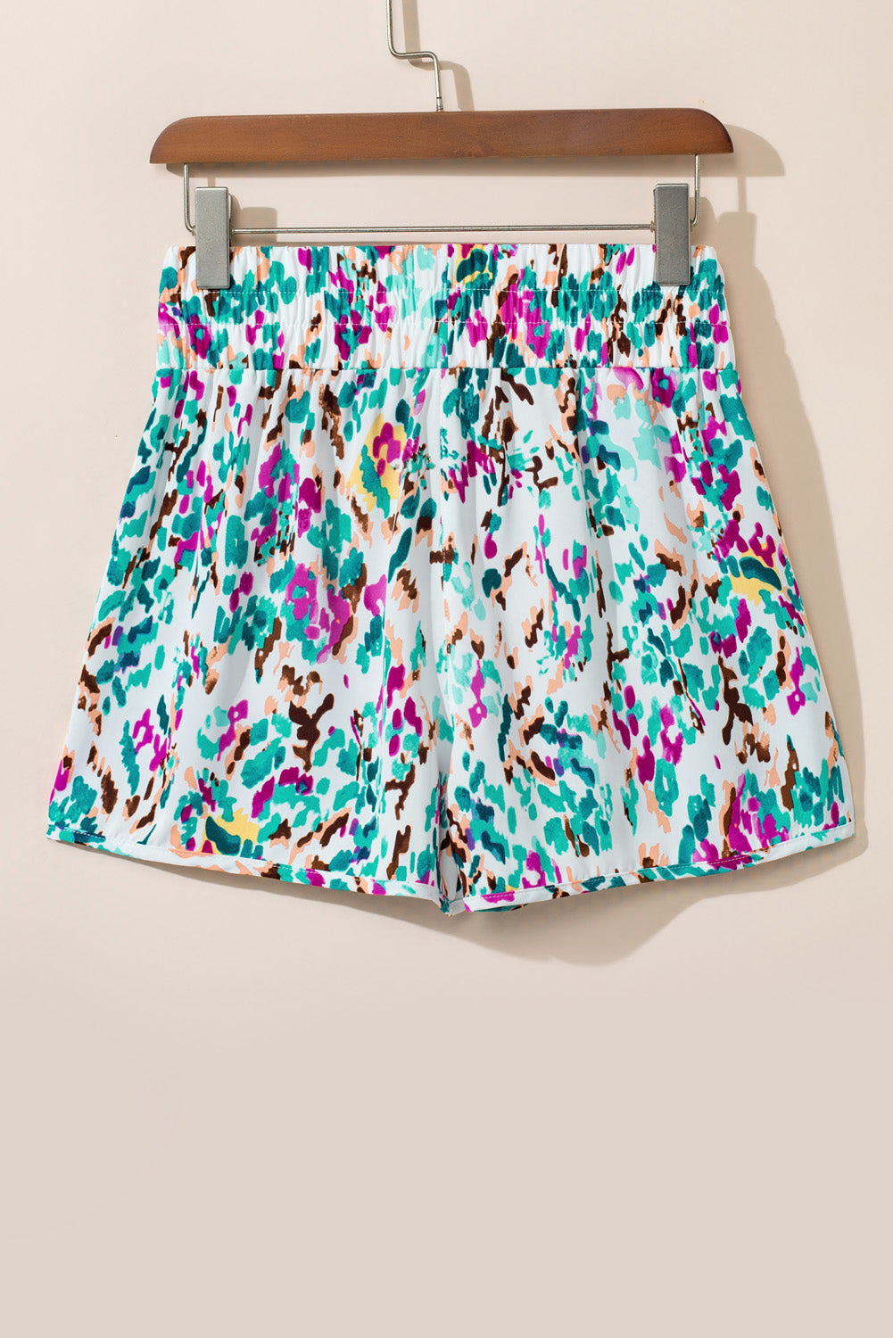 Multicolor Geometric High Waisted Athletic Shorts