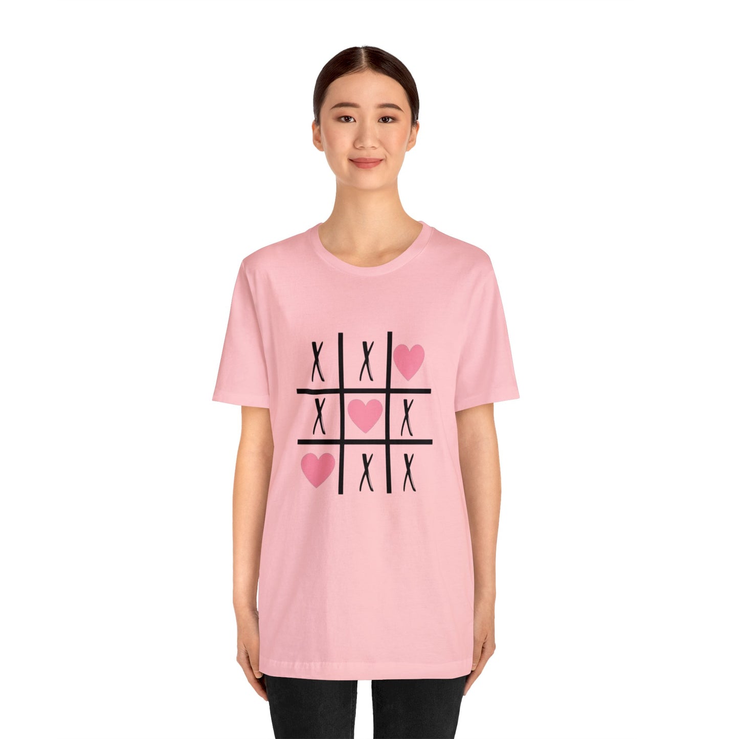 Tic Tac Toe Heart Unisex Jersey Short Sleeve Tee