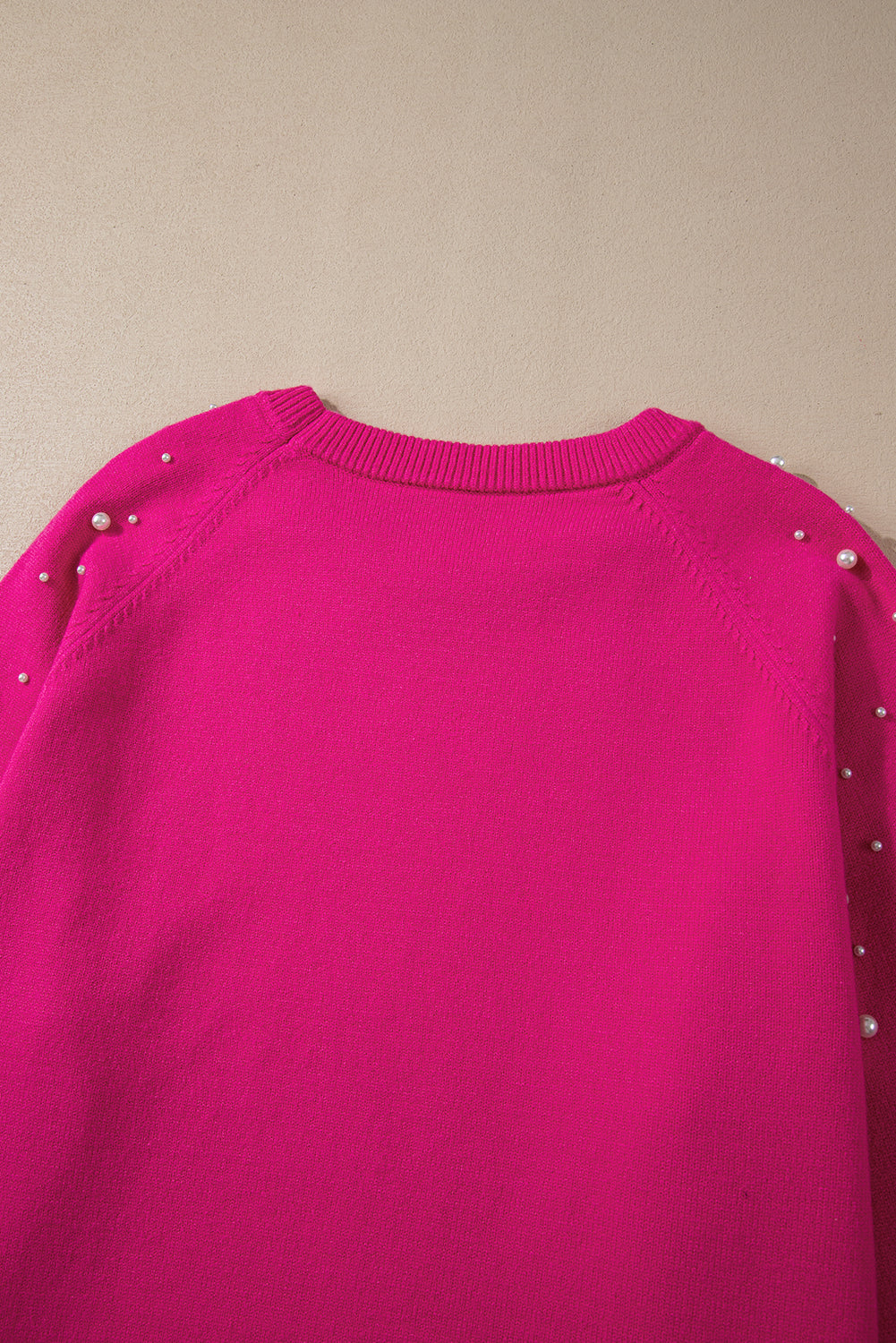 Pearled Decor Raglan Sleeve Plus Size Sweater