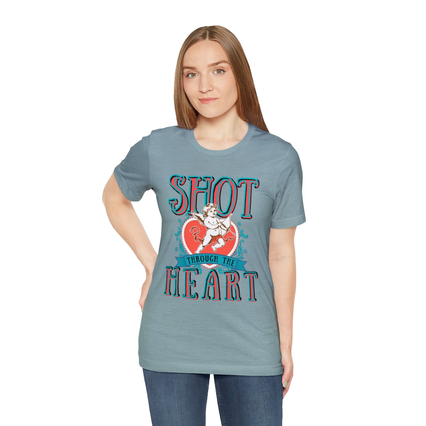 Shot Through The Heart Unisex Jersey Short Sleeve Tee