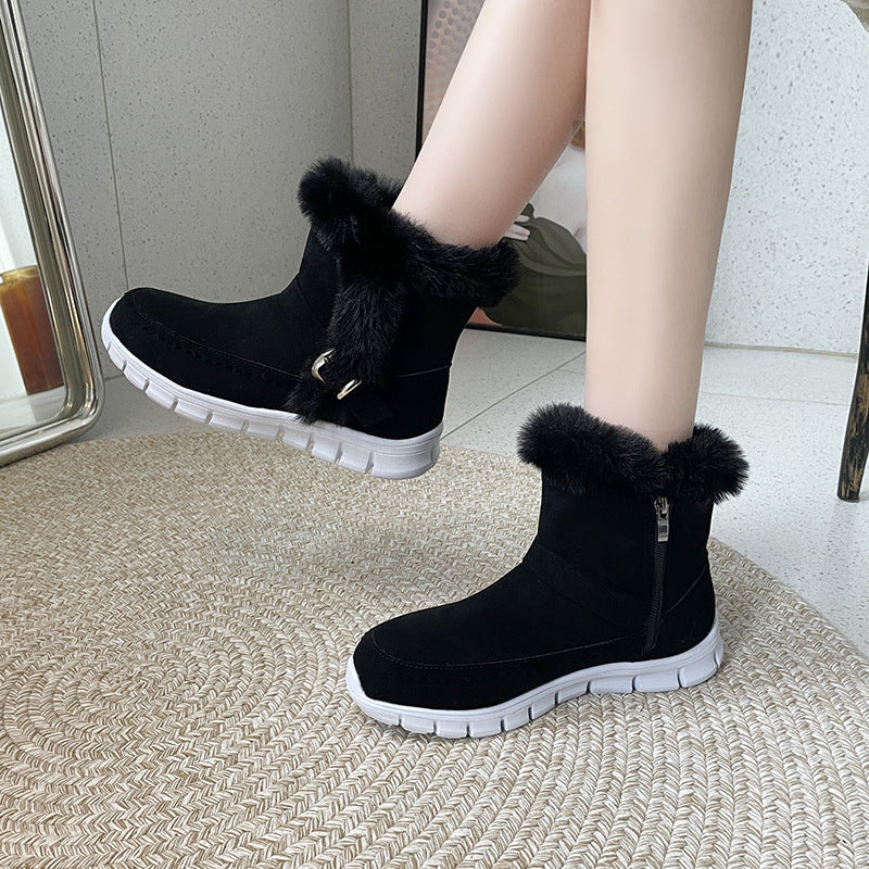 Plush Ankle Snow Boots