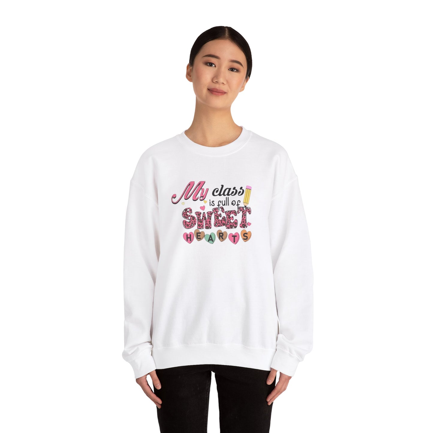 My Class Is Full of Sweet Hearts Unisex Heavy Blend™ Crewneck Sweatshirt