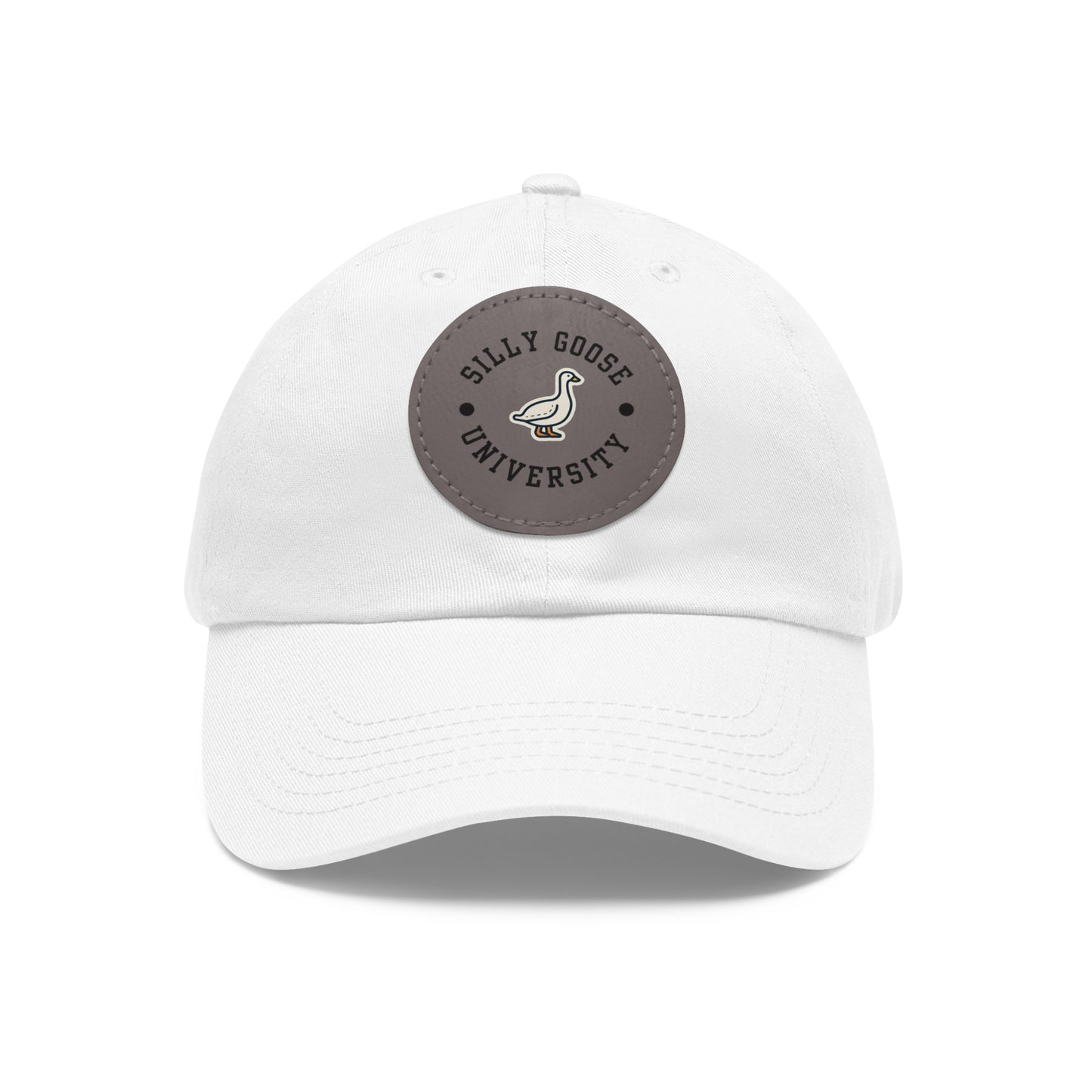 Silly Goose University Dad Hat with Leather Patch (Round)