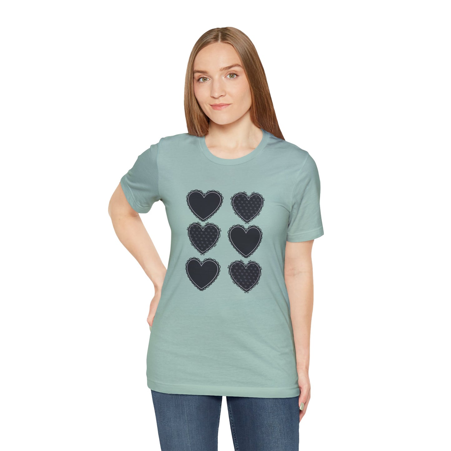 Black Hearts Unisex Jersey Short Sleeve Tee