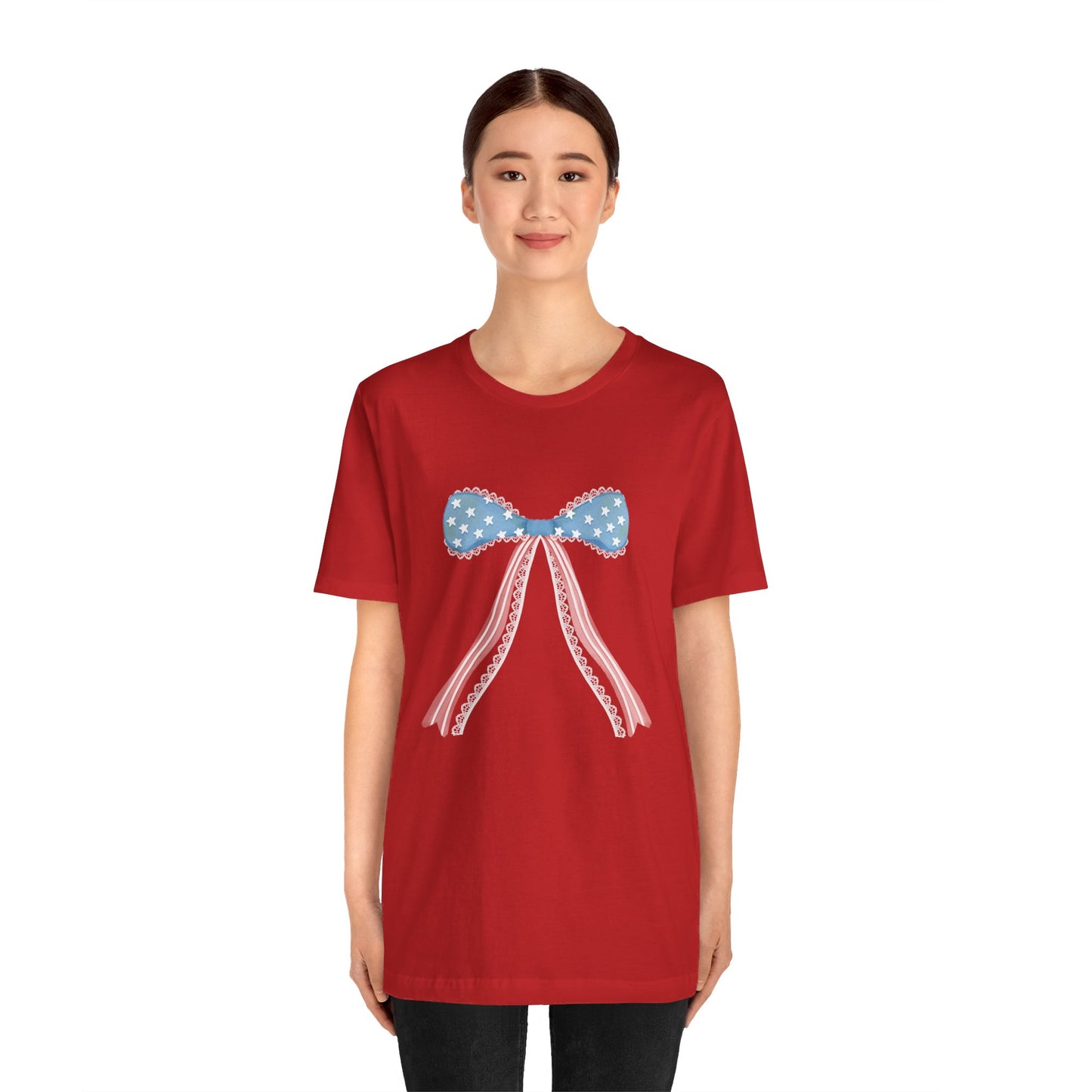 Patriotic Bow Unisex Jersey Short Sleeve Tee