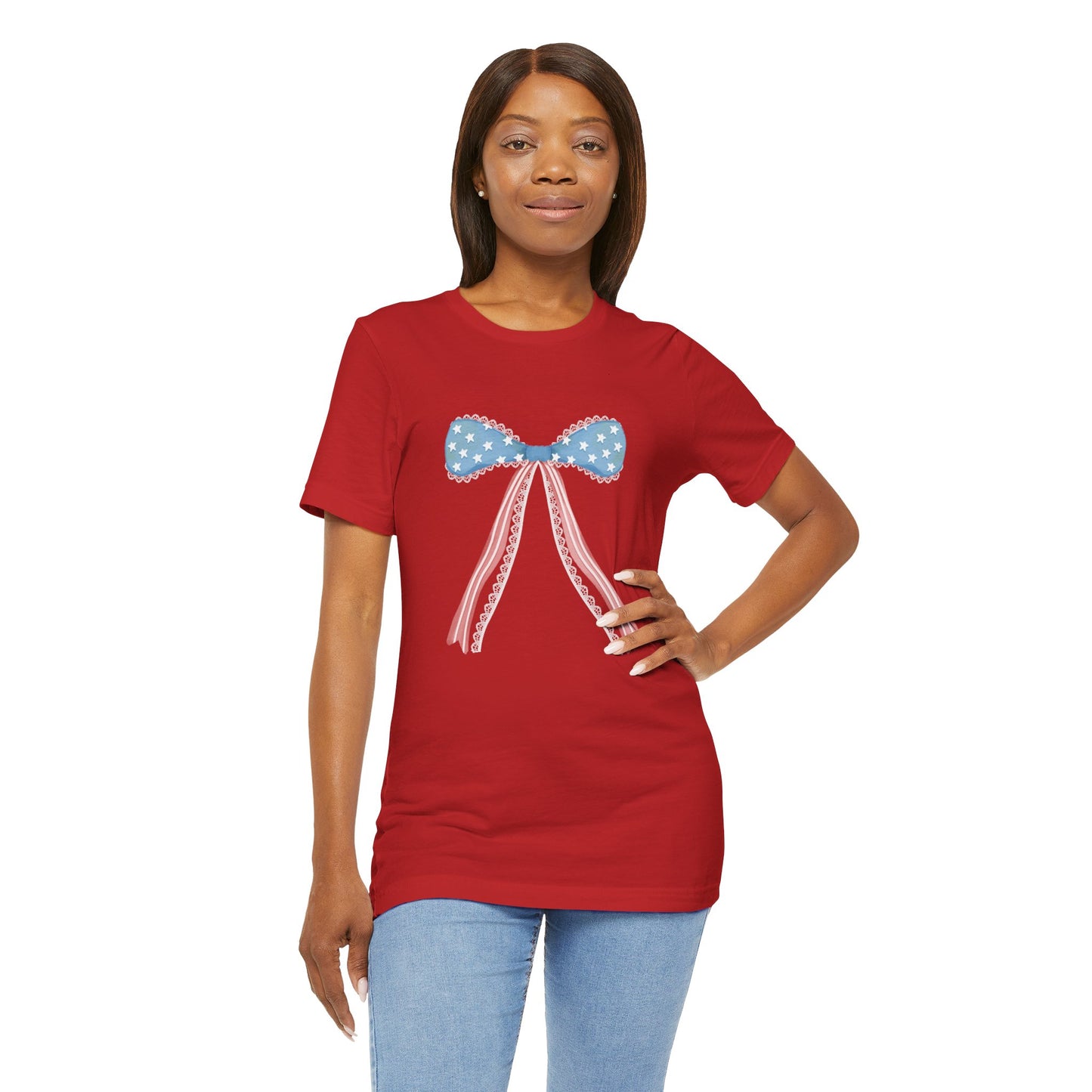 Patriotic Bow Unisex Jersey Short Sleeve Tee