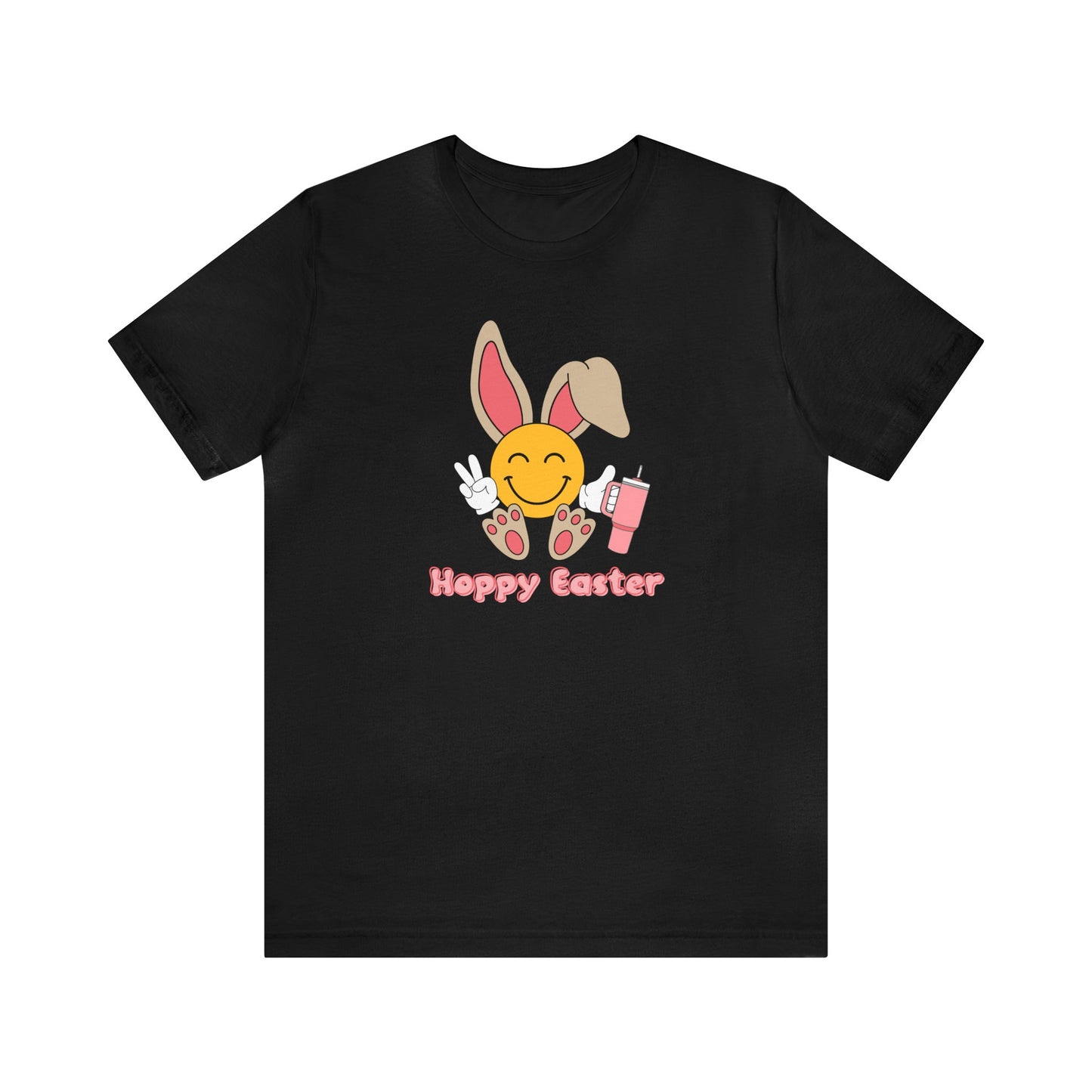 Hoppy Easter Smiley Cup Unisex Jersey Short Sleeve Tee