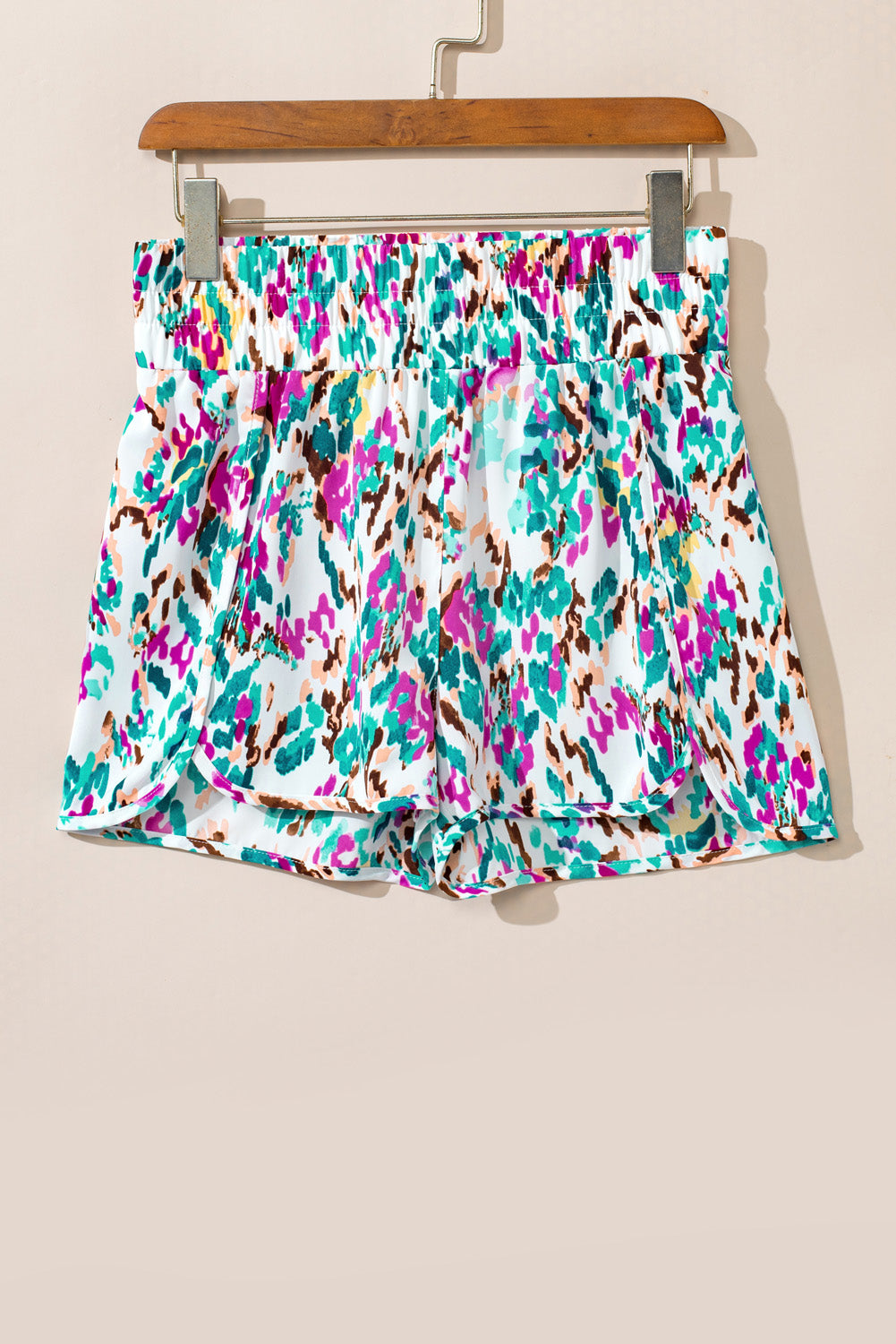 Multicolor Geometric High Waisted Athletic Shorts