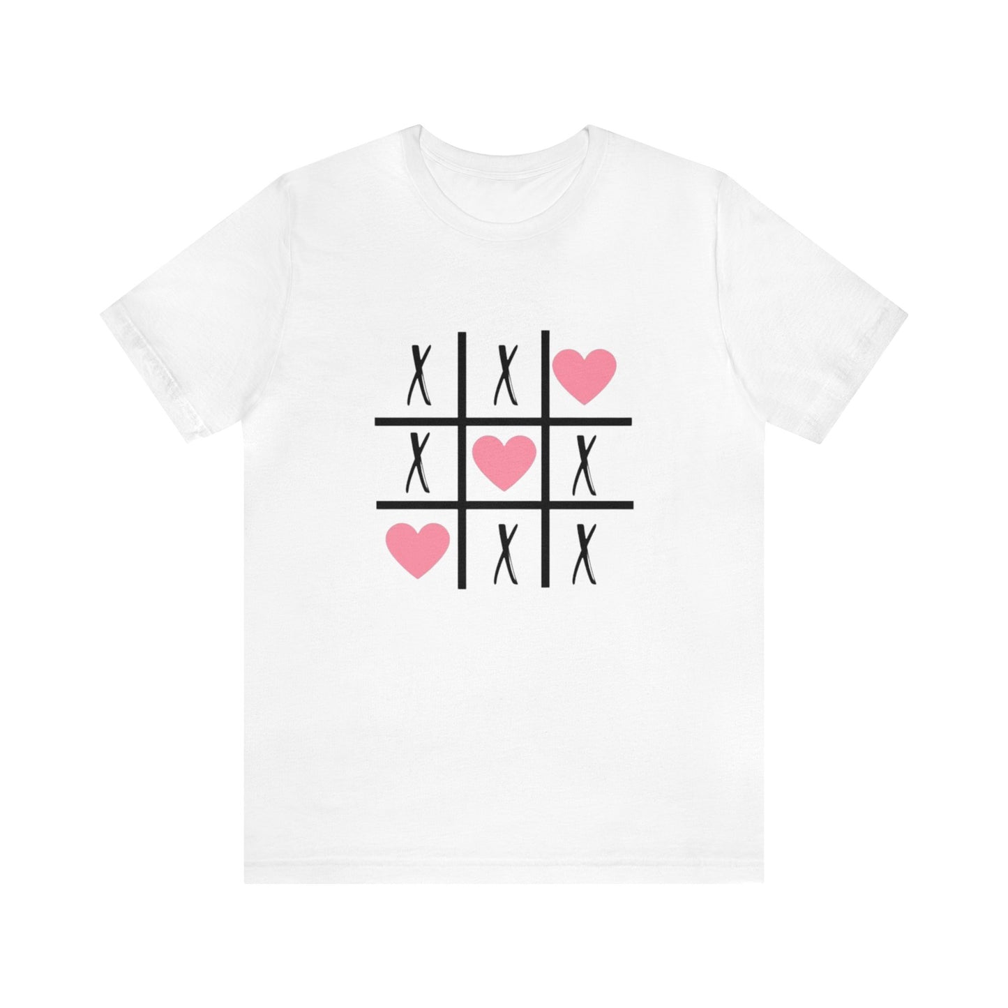 Tic Tac Toe Heart Unisex Jersey Short Sleeve Tee