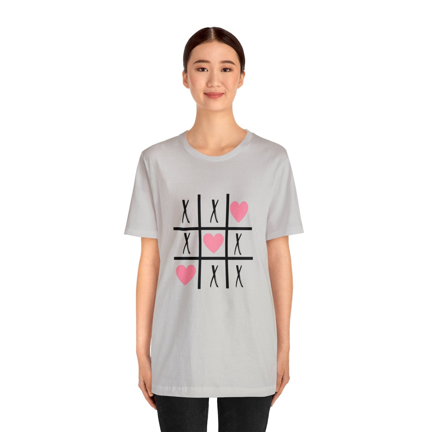 Tic Tac Toe Heart Unisex Jersey Short Sleeve Tee